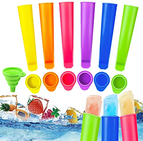 SunAurora Silikon Eisformen, 6 Stück Eis am Stiel Formen mit Deckel, Wiederverwendbare Stieleisformer aus 100% Lebensmittelsilikon - BPA Frei - Perfekt für Kinder und Erwachsene von SunAurora
