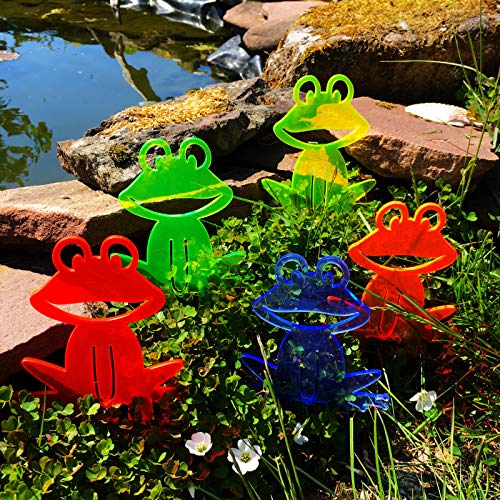 5X Sonnenfänger Gartenstecker Happy Frog, Deko Frosch 5er Set, Leuchtende Geschenk Idee für Garten und Teich, Farbe:Grün von SunCatcher