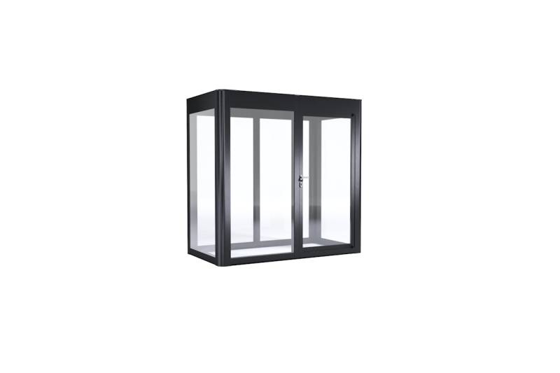 SunElements Design Gewächshaus SunGarden Energy mit Photovoltaikdach 2.1 anthrazit-metallic, Wände: 6mm Acrylglas klar, Dach: Doppelglasmodul 40 % Transparenz von SunElements