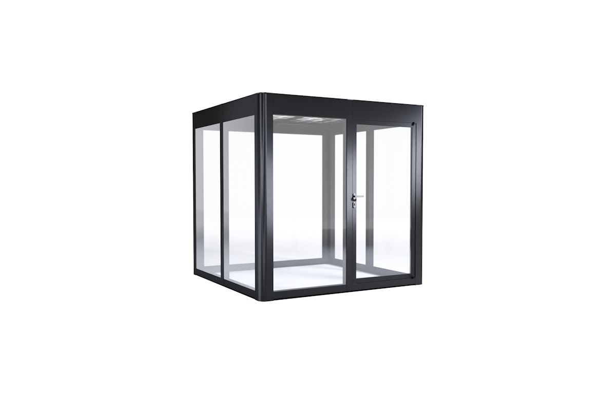SunElements Design Gewächshaus SunGarden Energy mit Photovoltaikdach 2.2 anthrazit-metallic, Wände: 6mm Acrylglas klar, Dach: Doppelglasmodule 40 % Transparenz von SunElements
