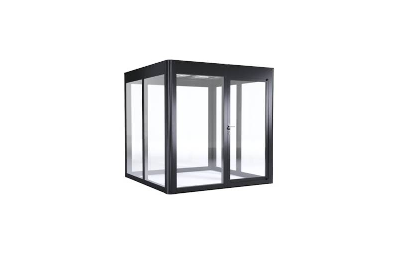 SunElements Design Gewächshaus SunGarden Energy mit Photovoltaikdach 2.2 anthrazit-metallic, Wände: 6mm Acrylglas klar, Dach: Doppelglasmodule 40 % Transparenz von SunElements