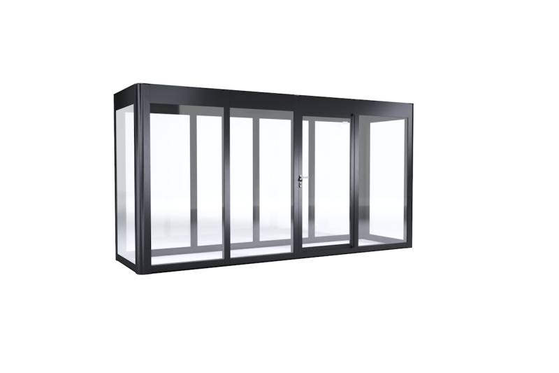 SunElements Design Gewächshaus SunGarden Energy mit Photovoltaikdach 4.1 anthrazit-metallic, Wände: 6mm Acrylglas klar, Dach: Doppelglasmodule 40 % Transparenz von SunElements