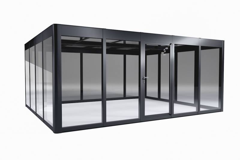 SunElements Design Gewächshaus SunGarden Modern mit Photovoltaik-Option Modern 5.4 anthrazit-metallic, Wand/Dach: 6mm Acrylglas von SunElements