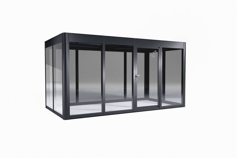 SunElements Design Gewächshaus SunGarden Power mit Photovoltaikdach 4.2 anthrazit-metallic, Wände: 6mm Acrylglas, Dach: Doppelglasmodule 5 % Transparenz von SunElements