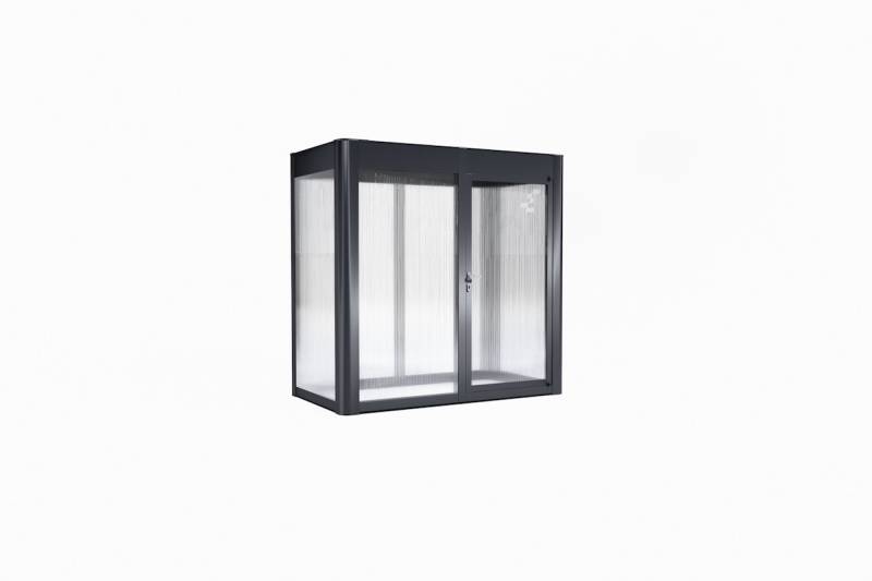 SunElements Design Gewächshaus SunGarden Select mit Photovoltaik-Option B 233 x T 128 x H 229 cm (Gr. 2.1), Seitenwände: 10 mm Doppelstegplatten, Dach: 6 mm Acrylglas getönt, anthrazit-metallic von SunElements