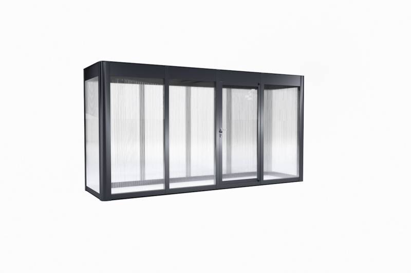 SunElements Design Gewächshaus SunGarden Select mit Photovoltaik-Option B 443 x T 128 x H 229 cm (Gr. 4.1) Seitenwände: 10 mm Doppelstegplatten, Dach: 6 mm Acrylglas getönt, anthrazit-metallic von SunElements