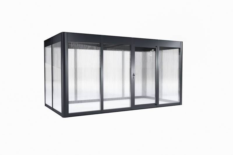 SunElements Design Gewächshaus SunGarden Select mit Photovoltaik-Option B 443 x T 233 x H 229 cm (Gr. 4.2) Seitenwände: 10 mm Doppelstegplatten, Dach: 6 mm Acrylglas getönt, anthrazit-metallic von SunElements