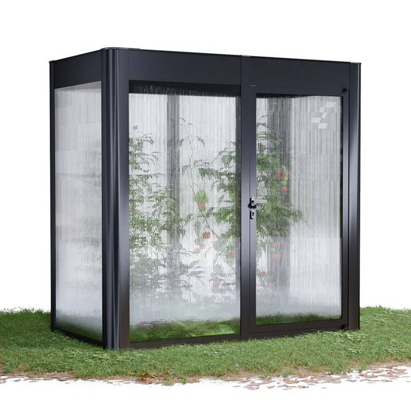 SunElements Gewächshaus 'SunGarden Select 2.1' 233 x 128 cm mit 10 mm Doppelstegplatten anthrazit-metallic von SunElements