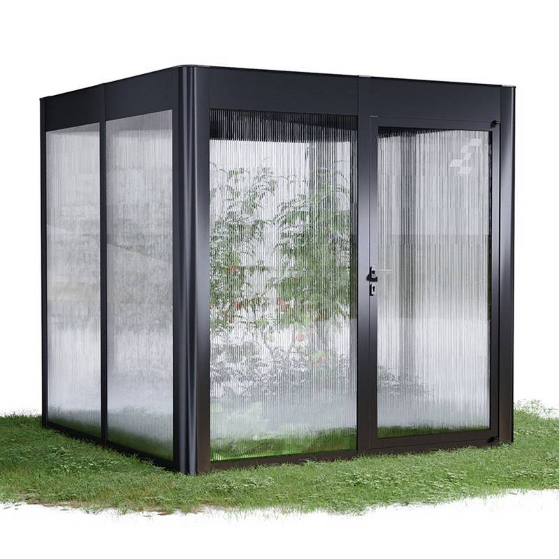 SunElements Gewächshaus 'SunGarden Select 2.2' 233 x 233 cm mit 10 mm Doppelstegplatten anthrazit-metallic von SunElements