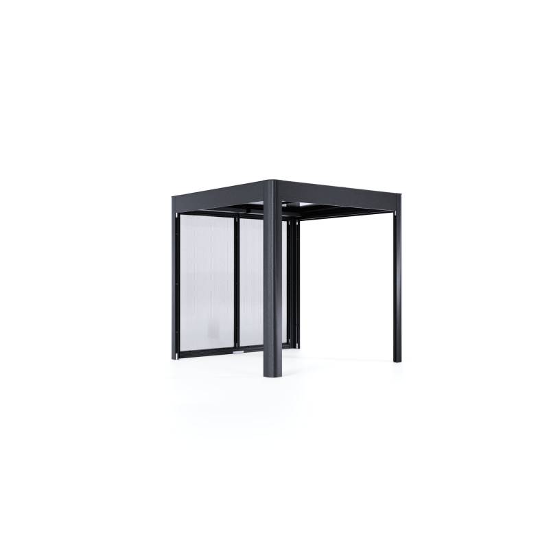 SunElements Pergola 'SunCover Select 2.2' 5 m² 233 x 233 x 229 cm 10 mm Doppelstegplatten anthrazit-metallic von SunElements