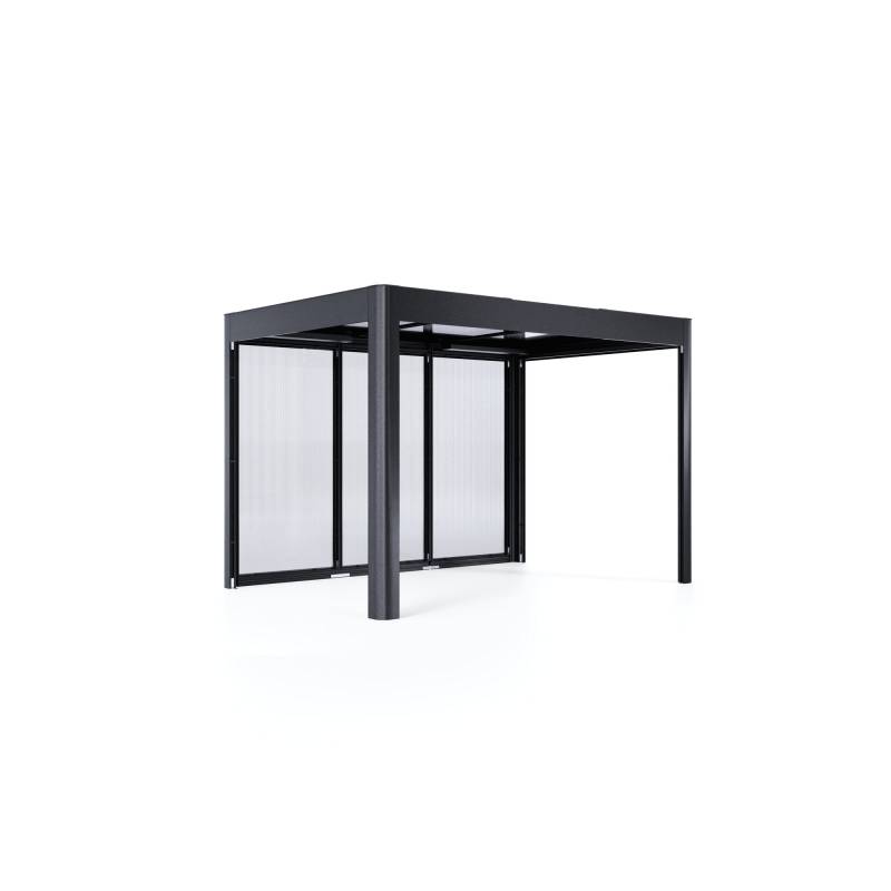 SunElements Pergola 'SunCover Select 3.2' 8 m² 338 x 233 x 229 cm 10 mm Doppelstegplatten anthrazit-metallic von SunElements