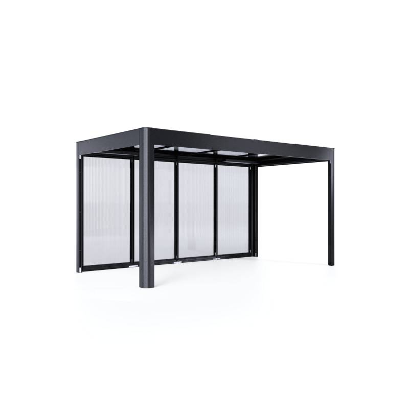 SunElements Pergola 'SunCover Select 4.2' 10 m² 433 x 233 x 229 cm 10 mm Doppelstegplatten anthrazit-metallic von SunElements