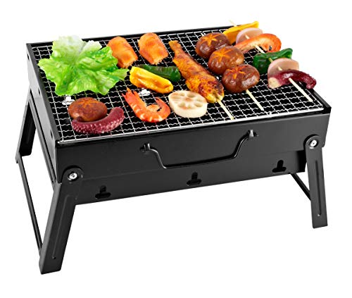 SunJas BBQ Holzkohlegrill Reisegrill Minigrill Tischgrill Picknick Campinggrill von SunJas