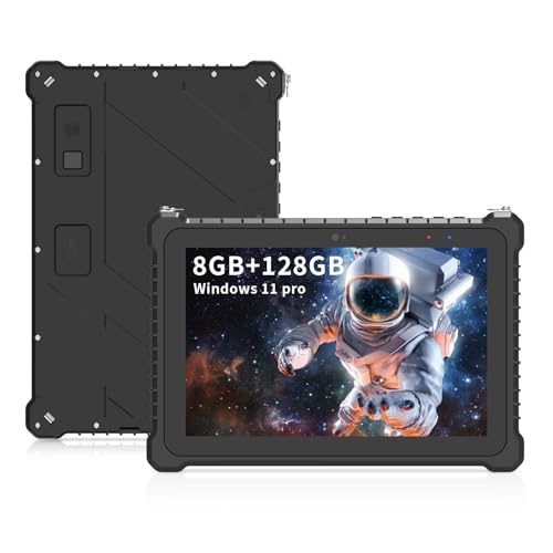 SunKol 10.1 Zoll Wasserdicht Tablet PC Windows 11 Pro IP67 Industrial Tablet PC (N6000 8GB 128GB) WiFi BT4.2 4G Fingerabdruck 500nit GPS Docking Laden Feld Arbeit von SunKol