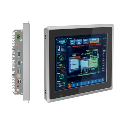 SunKol 12,1 Zoll lüfterloser Industrie-Panel-PC, All-in-One-Industrie-Embedded-Panel-PC mit kapazitivem Touchscreen, 2 x USB 2.0, 2 x USB 3.0, HDMI, 2 x RS232, LAN (i3-3217U, 4 GB RAM 128 GB SSD) von SunKol