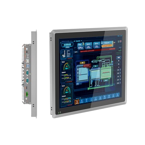 SunKol 15 Zoll lüfterloser Industrie-Panel-PC, All-in-One-Industrie-Embedded-Panel-PC mit kapazitivem Touchscreen, 2 x USB 2.0, 2 x USB 3.0, HDMI, 2 x RS232, LAN (i3-4005U, 8 GB RAM 256 GB SSD) von SunKol