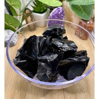 Premium Natur Obsidian Rohsteine Geschenktüte Sme24 von SunMoonandEarth