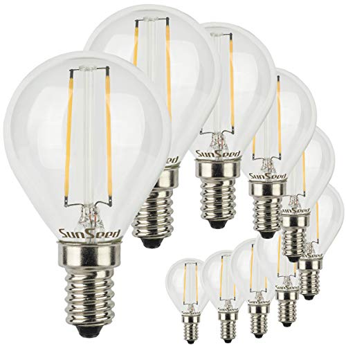 SUNSEED 10x Glühfaden LED Golfball-Lampe E14 2W ersetzt 25W Warmweiß 2700K von SUNSEED