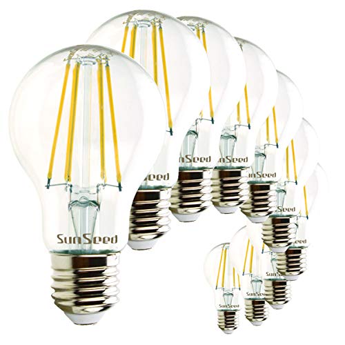 SUNSEED 10x Glühfaden LED classic Lampe E27 7W ersetzt 60W Neutralweiß 4000K von SUNSEED