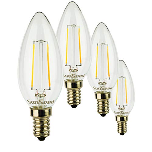 SunSeed 4x Glühfaden LED Kerze Lampe E14 2W ersetzt 25W Neutralweiß 4000K von SUNSEED