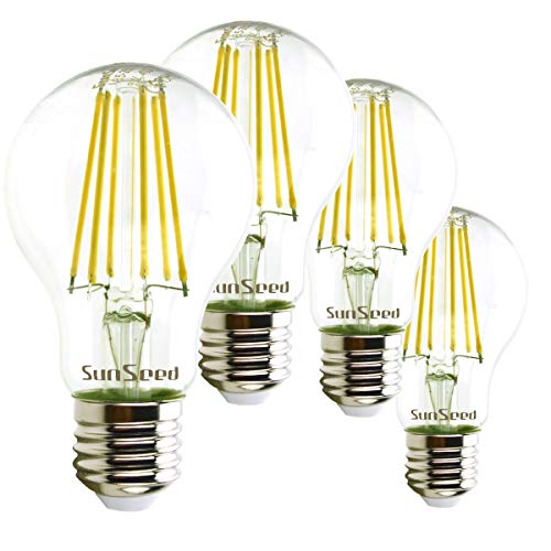SunSeed 4x Glühfaden LED classic Lampe E27 9W ersetzt 83W Neutralweiß 4000K von SUNSEED
