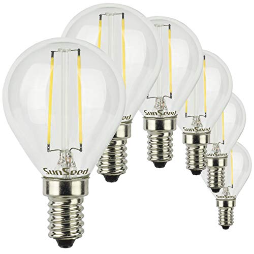 SUNSEED 6x Glühfaden LED Golfball-Lampe E14 2W ersetzt 25W Neutralweiß 4000K von SUNSEED