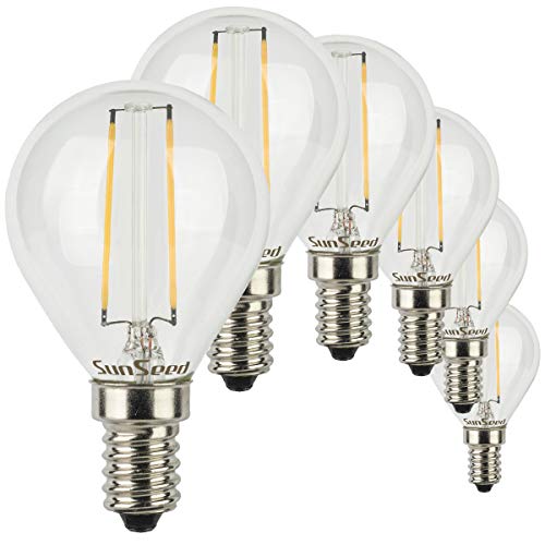 SunSeed 6x Glühfaden LED Golfball-Lampe E14 2W ersetzt 25W Warmweiß 2700K von SUNSEED