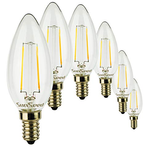 SUNSEED 6x Glühfaden LED Kerze Lampe E14 2W ersetzt 25W Neutralweiß 4000K von SUNSEED