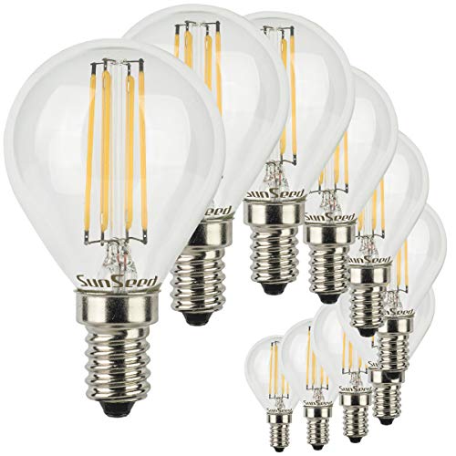 SUNSEED 10x Glühfaden LED Golfball-Lampe E14 4W ersetzt 40W Warmweiß 2700K von SUNSEED