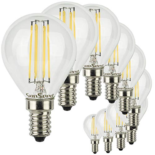 SunSeed 10x Glühfaden LED Golfball-Lampe E14 4W ersetzt 40W Neutralweiß 4000K von SUNSEED