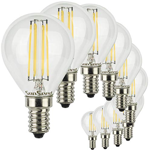 SunSeed 10x Glühfaden LED Golfball-Lampe E14 5W ersetzt 48W Neutralweiß 4000K von SUNSEED