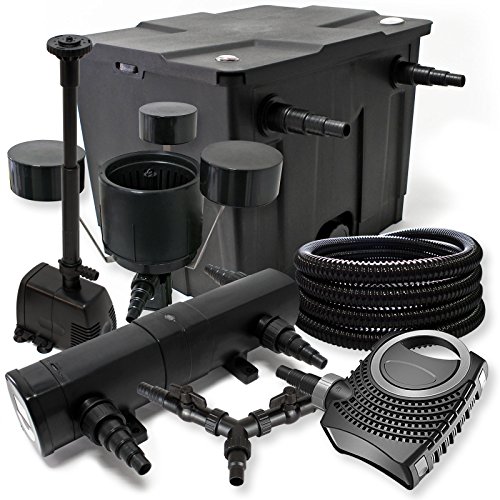 Filter Set 12000l Teich 18W Teichklärer NEO8000 70W Pumpe 25m Schlauch Skimmer CSP250 Springbrunnen von SunSun