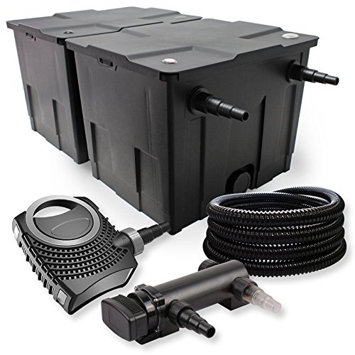 SunSun 2-Kammer Filter Set 60000l 18W UVC 3er Teich Klärer NEO8000 70W Pumpe Schlauch von SunSun