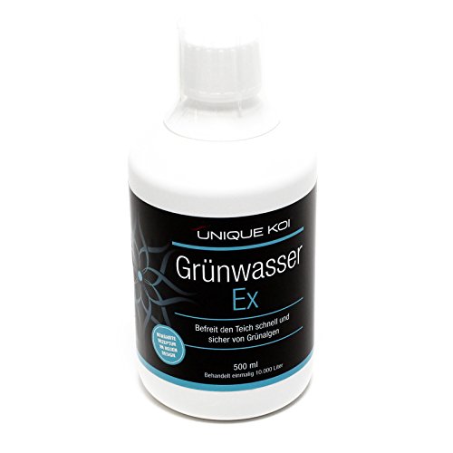 Unique Koi Grünwasser Ex 500 ml für 10000 L Teichwasser flüssiges Filtermedium von SunSun