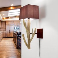 Treibholz Lampe Wand Stoff Schirm Handarbeit SURIN von Suna Living