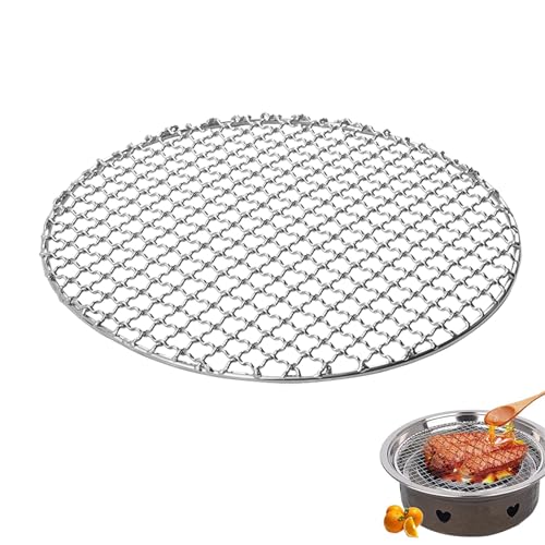 Barbecue Wire Mesh 12.99inch Round Stainless Steel BBQ Grill Net Food Grade Polished Washable Anti-Rust Steaming Cooling Rack Grill Rack BBQ Grill Mesh BBQ Mesh von SunaOmni