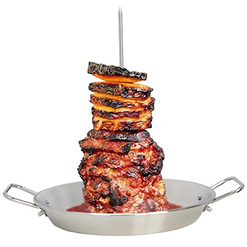 Grillspieße Edelstahl Vertikaler Schraub-grilltopf Für Grill Mit 3 Abnehmbaren Vertikalen Grillspießen (8 10 12 Zoll) Kebab-grill-fleischspieße Spießständer von SunaOmni