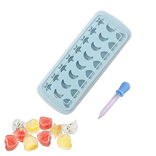 Ice Cube Tray Stars Moons Hearts Shape Silicone Whiskey Ice Ball Maker Ice Cube Mold with Lid and Random Color Dropper, Blue Ice Cube Moulds Hearts Ice Cube Tray Whiskey Ice Tray Silicone Ice Tray Ice Cube Tray Stars Moons Hearts Shape Silicone Whiskey Ice Ball Maker Ice Cube Mold with Lid and Random Color Dropper, Blue Ice Cube Moulds Hearts Ice Cube Tray Whiskey Ice Tray Silicone Ice Tray von SunaOmni