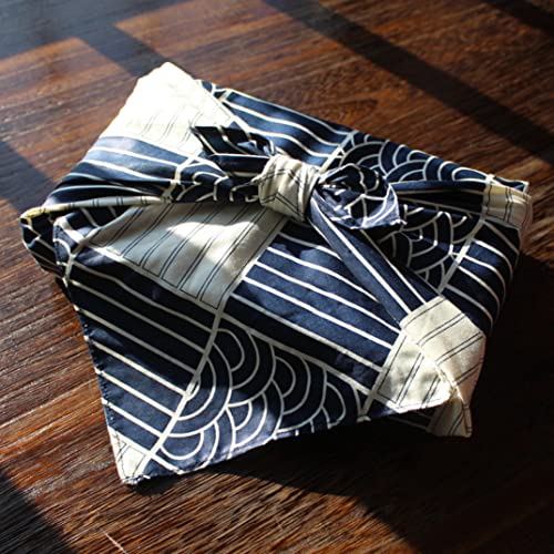 Japan Wrap The Cloth Baumwolle Leinen Furoshiki - Klassischer Tradition Stil Wave Bedruckte Käsetücher zum Abseihen - Musselintücher zum Kochen - Seihtuch Käsetuch von SunaOmni