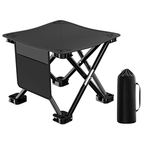 SunaOmni Klapphocker Campinghocker Tragbarer Faltstuhl Schwarz Outdoor Metall Rahmen Stahl Sitzfläche Einheitsgröße Max. 180 kg Tragbarer Campingstuhl Klapphocker Für Bbq Xl von SunaOmni