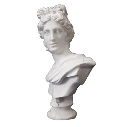 Klassischer Griechischer Gott Der Sonne Und Poesie Apollo Kopf Büste Statue Römische Skulptur Figur 2,8 Zoll Bunt von SunaOmni