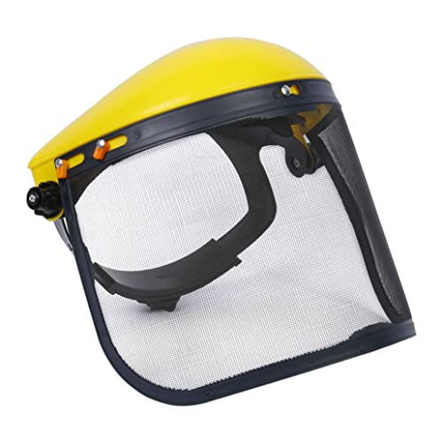 Mesh Safety Visier Full Face Shield Schutzhelm Browguard Rasenmäher Gesichtsschutz Rasenmäher Schutzhelm Für Forstrasenmäher Gelb von SunaOmni