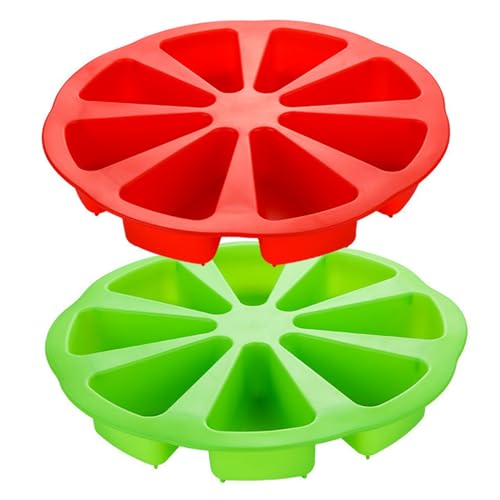Silicone Baking Moulds, 2pcs Triangle 8 Cavity Silicone Cake Moulds for Pizza Slice, Non Stick Reusable Silicone Baking Trays for Scone Soap Chocolate Muffin Silicone Cake Moulds for Baking Silicone Q von SunaOmni