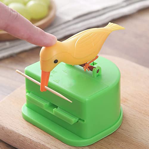 SunaOmni Vogel Zahnstocher Dispenser Teleskopisch automatisch niedlichen Push Zahnstocherhalter Style1 Cocktailstangen von SunaOmni
