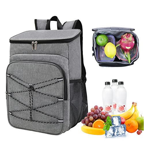 Thermo-Rucksack, 36 Dosen, Picknick-Rucksack, isoliert, wasserdicht, isoliert, für Camping, Wandern, Mittagessen, Grill, Grau, Picknicktasche, Rucksack von SunaOmni