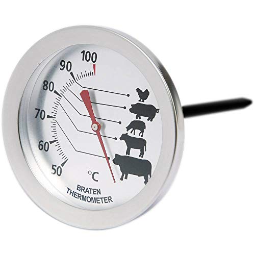 Sunartis - Bratenthermometer mit Antihaftbeschichtung | Hochwertiges Bratenthermometer für perfekte Fleischgerichte. Edelstahl Fleischthermometer mit Messbereich von +50°C bis +100°C | 7,2x12cm Sunartis - Bratenthermometer mit Antihaftbeschichtung | Hochwertiges Bratenthermometer für perfekte Fleischgerichte. Edelstahl Fleischthermometer mit Messbereich von +50°C bis +100°C | 7,2x12cm von Sunartis
