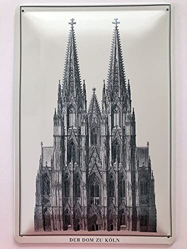 Metall Schild 20x30cm Kölner Dom zu Köln schwarz weiß Blechschild von Generisch