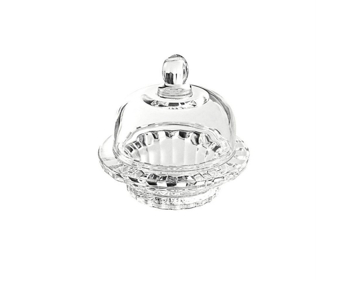Sunay Zuckerdose Glasdose mit Deckel - ø10 cm, Stilvoll & Praktisch, Glas, (1-tlg), mit Glasdeckel von Sunay