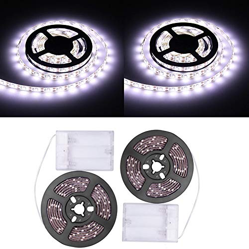 Sunboia LED Band 2x1m,flexibler LED Streifen mit batterie,LED Stripes,TV-Hintergrundbeleuchtung,LED Streifen,wasserdicht für Schrankhaus-Weiß von Sunboia