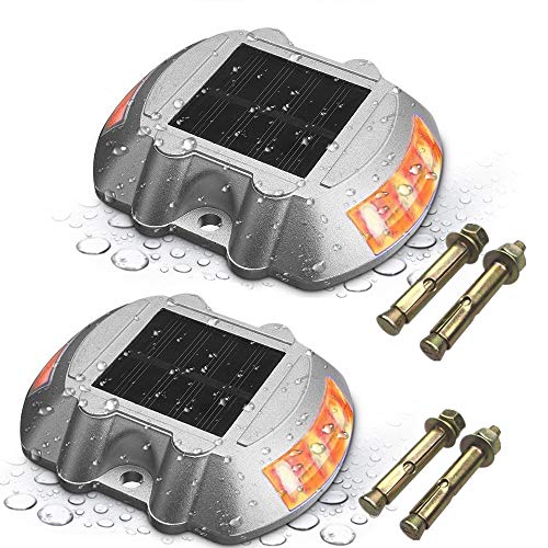 Sunboia Solar Road Stud Solar Leuchte außen Solarleuchte Bodenleuchte Wasserdichte Landschafts LED Lichter Solarlampen Road Stud Licht für Auffahrt, Garten, Rasen, Innenhof, Gehweg, Pathway rot von Sunboia